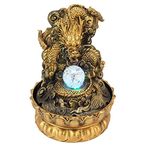 Tabletop Fountain,Chinese Dragon Statue Good Luck Feng Shui Zen Meditation Indoor Waterfall Fountain with LED Light,Calming and Relaxing Water Sound,for Home Office Bedroom Relax Décor(US)