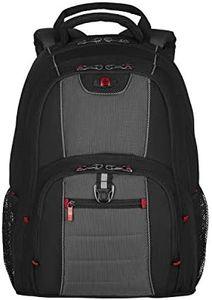 Wenger Pillar 600633, 16 Inch Laptop Backpack, Triple Protect Compartment with Case-Stabilizing Platform, 25 Litre Capacity, Work, School, Travel, Commuting, Black/Grey 25 x 38 x 48 cm