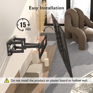 BONTEC Full Motion TV Wall Bracket for 23–70" LED LCD OLED – Double Arm, Swivel, Tilt, 45kg, VESA 400x400
