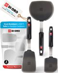 Di Oro Designer Series Everyday 3-Piece Flexible Silicone Turner Spatula Set - 600°F Heat-Resistant Rubber Kitchen Spatulas - Versatile Silicone Spatulas - BPA Free, FDA Approved, and LFGB Certified