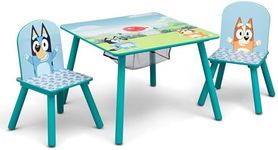 Delta Children Bluey Kids Table and Chair Set with Storage (2 Chairs Included) - Greenguard Gold Certified - Ideal for Arts & Crafts, Snack Time, Homeschooling, Homework & More, Blue