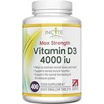 Vitamin D3 4000 iu - Vitamin D Tablets - 1 Year Supply Tablets - Vegetarian - Vitamin D Supplements - Immune System Booster - Made in The UK - Gluten Free