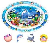 Infinno Tummy Time Mat Premium Baby Water Mat, Baby Toys for 3-6 6 to 12 Months Girl and Boy Infants, Perfect Baby Gift, Blue Ocean Theme