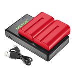 NEEWER NP-F550 Battery Charger Set Compatible with Sony NP-F970 F750 F770 F960 F550 F530 F330 F570 CCD-SC55 TR516 TR716 TR818 TR910 TR917, NEEWER Led Light/Monitor/Camera Slider (2 Pack, Red)