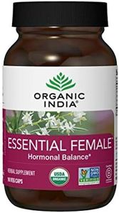 Organic India Essential Female Herbal Supplement - Hormonal Balance, Women's Formula, Reproductive Health, Adaptogen, Ayurvedic, USDA Certified Organic, Non-GMO - 90 Capsules