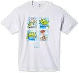 Disney Men's Toy Story Buzz Woody Alien Four Box Graphic T-Shirt, White, Medium