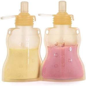 haakaa Sacchetto riutilizzabile per alimenti per bambini, sacchetti riutilizzabili per bambini piccoli, sacchetto comprimibile, lavabile in freezer, per fare alimenti biologici fatti in casa per