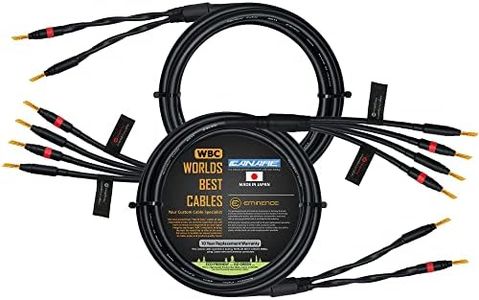 WORLDS BEST CABLES 5 Foot - Canare 4S11 – Audiophile Grade - HiFi Star-Quad Bi-Wire Speaker Cable Pair with Eminence Gold Banana Connectors