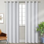 BGment Blackout Curtains - Grommet Thermal Insulated Room Darkening Bedroom and Living Room Curtain, 2 Panels of 52 x 90 Inch, Greyish White