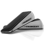 Strongest Door Stopper, Heavy Duty Door Stop Wedge Made of Premium Quality Zinc and Rubber Suits Any Door, Any Floor. Set of 2 Plus Bonus Self Adhesive Wall Protectors