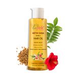 La Pink Methi Dana/Fenugreek Seeds 8-in-1 Hair Growth Oil 150ml, Boost Hair Growth, Fight Hair Fall, Dandruff, Controls Balding & Hair Thinning | With Hibiscus, Bhringraj, Indian bay Leaf & Onion