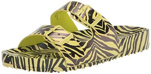 Madden Girl Women's Teddy Slide Sandal, Black/Citron, 4 UK