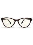 VELOCITY Blue Ray Protection Cat-eye BROWN Full Rim Computer Blue Cut Eyeglasses For Women