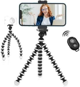 Generic Cell Phone Tripod, 10"" inch Flexible Octopus Tripod for iPhone and Android Phone, Portable Small Tripod with Wireless Remote and Clip Holderfor Video Recording/Vlogging/Selfie