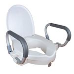 Mobiclinic Toilet Seat Riser, Lid and Foldable Armrests, Height 10cm, Model Alcalá