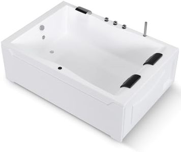 AQUADE Acryl Badewanne 180x120 cm Modell: Hamburg Badewanne Komplettset mit Wannenfüßen + Schürze + Ab-Überlauf-Garnitur + Wannenrandarmatur + Nackenkissen + LED/Konfigurieren Sie Ihre Wanne