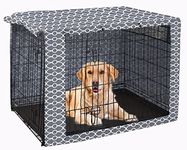 Pethiy Dog Crate Cover Durable Polyester Pet Kennel Cover Universal Fit for Wire Dog Crate - Fits Most 24 inch Dog Crates - Cover only-Gray-24