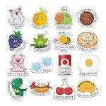 Copkim 16 Pcs Funny Fridge Magnets Puns Animal Fridge Magnets Reward Refrigerator Magnets for Kids Students Cute Fruit Inspirational Magnetic Stickers for Whiteboard School Classroom Supplies