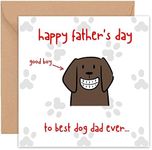 Fathers Day Card from the Dog - Funny Father's Day Cards from the Doggy Pup Puppy Fur Baby Pet - Fathers Day Gift - For Dad Daddy Father s Stepdad Stepfather Husband Dog Dad - 14cm…