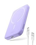 Baseus Magnetic Power Bank Battery Pack, 6000mAh Wireless Portable Charger PD 20W with USB-C Cable, for MagSafe, for iPhone 15/15 Plus/15 Pro/15 Pro Max, iPhone 14/13/12 Series, Purple…
