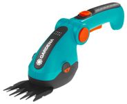 Gardena 9856-20 Battery Grass Shears, Cordless, Handheld Shears for Trimming The Edge of a Lawn or Small shrubs and Bushes, 80 Min Run time, Replaceable Quality Non Stick Blades, Turqoise