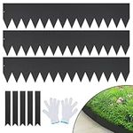 VEVOR Steel Landscape Edging, 3-Pack Steel Garden Edging Borders, 40" L x 8" H Strips, Hammer-in Edging Border with 5 Clips, Bendable Metal Landscape Edging for Yard, Garden, Lawn