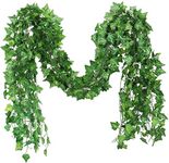 Artificial Ivy Garland, 12 Pack 84 Feet Fake Ivy Hanging Vines, Green Leaves Fake Plants for Wedding, Party, Garden, Office, Bedroom Decoration(Ivy Leaves)