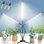 BAEDAOD Grow Lights for Indoor Plants, 6000K 135 LEDs Light for Seed Starting with Full Spectrum, Clip Lights with Flexible Gooseneck，3/9/12H Timer, 10 Dimmable Levels, 3 Switch Modes