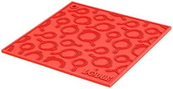 Lodge AS7SKT41 Square Silicone Skillet Trivet, 7in, Red