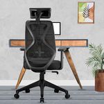 beAAtho Dusk Mesh High Back Office Chair/Study Chair/Computer Chair/Revolving Chair/Desk Chair for Work from Home Adjustable Arm, Lumbar, Height with 3 Years Warranty (Black)