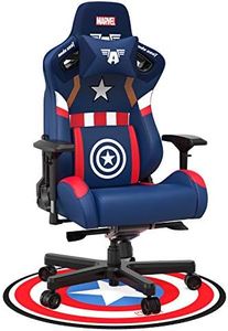 Gaming Chair,ANDASEAT Captain American Ergonomic Swivel Computer Office Chair,4D Adjustable PU Armrest Video Game Chairs,160°PVC Leather Recliner Rocker with Headrest Lumbar Pillow for Home(Blue) (AD12XL-09-SWR-PV)
