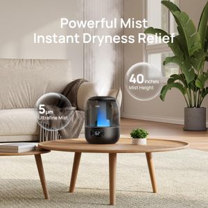 Dreo Quiet Cool Mist Humidifier – Black, Whisper-Quiet Operation