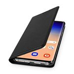 WIIUKA Genuine Leather Case - TRAVEL - for Samsung Galaxy S20, Premium Slim Wallet, Black, Design Cover with Card Holder and Stand Function