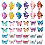 PH PandaHall 36 pcs 3 Styles Butterfly Printed Alloy Enamel Charm Pendants for Earring Bracelet Necklace Jewelry DIY Craft Making