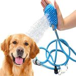 darvagh41 Dog Shower Attachment, Sprayer and Scrubber, Pet Bath Brush with Indoor & Outdoor Adaptors, Pet Bathing Tool, Massager Shower Sprayer, Accessories for Dog Cat Horse Grooming