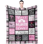 Muxuten Nurse Throw Blankets 60"x50" (Pink-Nurse, 60"x50")