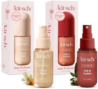 Kitsch Hair Perfume for Women- Warm Sugar and Oak & Amber | Clean, Deodorizing & Patented Odor-Eliminating Technology Hair Spray & Body Mist- Freshen Hair, Pillows | Ideal Gifts for Women - 50mL, 2pcs