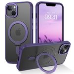 iPhone 14 Magnetic Case, iPhone 13 Case Compatible with MagSafe, GaoBao Invisible Ring Kickstand Holder Military Grade Hard Protective Phone Cover Cases for iPhone 14/13 6.1'', Dark Purple