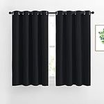 NICETOWN Window Curtains Blackout Drapes - Black Energy Saving Halloween Blackout Draperies for Bedroom/Living Room (2 Panels, 52 Inch Wide by 45 Inch Long)