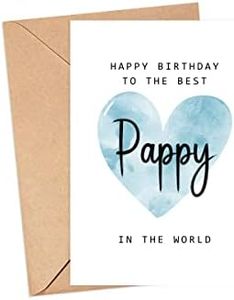 MoltDesigns Happy Birthday To The Best Pappy In The World Card - Pappy Birthday Card - Pappy Card - Father's Day Gift - Happy Birthday Card