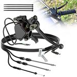 RUTU ATV Thumb Throttle & Brake Cable Kit - Full Metal Speed Governer with Brake Lever - Speed Limiter for 50cc, 90cc,150cc,250cc ATV, Quad Bike, Go Kart with Front Drum Brakes - for 7/8" 22mm Handle