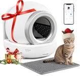 VICTONE Self Cleaning Cat Litter Box, Automatic Large Litter Box Self Cleaning for Multiple Cats App Control Kitty Litter Box with Garbage Bags/Mat (White)