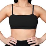 Aoxjox Women's Workout Bandeau Sports Bras Taining Fitness Running Yoga Crop Tank Top, A Black, S