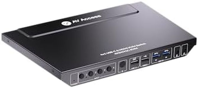 AV Access 4K USB-C Docking Station & HDMI KVM Switch for 4 Computers with USB 3.0, Fast Charging for Laptop, 4K@60hz, EDID Emulation, Hotkey or IR Remote, USB Hub for 4 PCs Share 1 Keyboard&Mouse