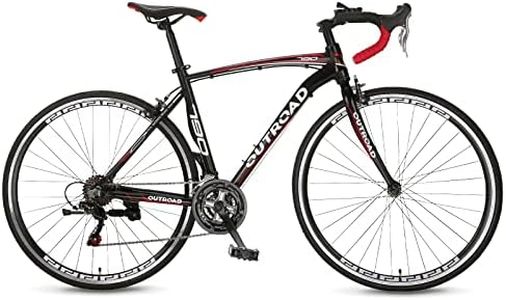 PanAme 21 Speed Road Bike with Light Aluminum Alloy Frame, 700C Wheel Commuter Bicycle with Dual V Brakes, 26” Faster Racing Bike for Men and Women, Triathlon Bike for Adult (FT-Red)