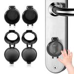 SNOWIE SOFT 4Pack Child Proof Deadbolt Lock, Door Safety Deadbolt Lock For Kids, Universal Size Deadbolt Child Safety Lock Cover Fits Most Deadbolt,Black