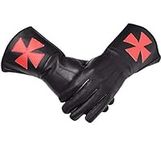 Knight Templar Black Gauntlets Red 