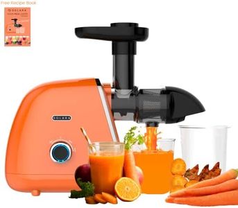 SOLARA Cold Press Juicer for Home, Slow Juicer Cold Pressed, 2 Speeds + Reverse, Easy Clean Masticating Juicer Machine for Fruits & Vegetables, Recipes Included, Orange