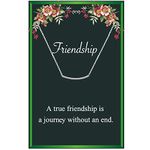 Dcfywl731 Friendship Necklace Gifts,Minimalist Curved Bar Necklaces Life Balance Jewelry for Women Girls with Inspirational Message Card Gifts (Friendship Necklace Silver)