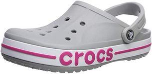 Crocs Unisex Bayaband Clog, Light Grey Candy Pink, 6 UK Men/ 8 UK Women